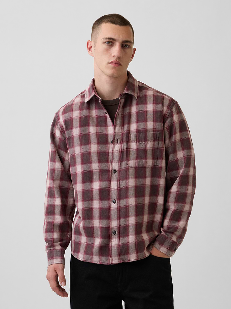 Image number 1 showing, Sunwashed Twill Relaxed Plaid Shirt