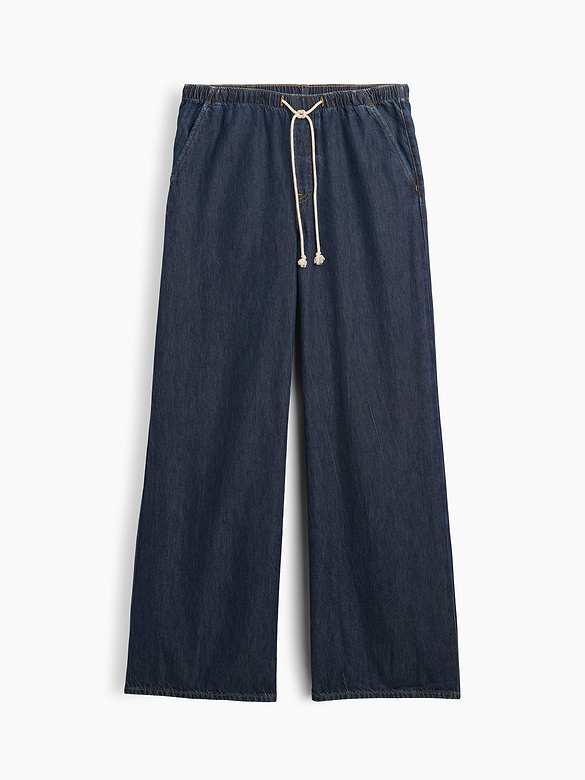 Mid Rise SuperLight Pull-On Wide-Leg Jeans