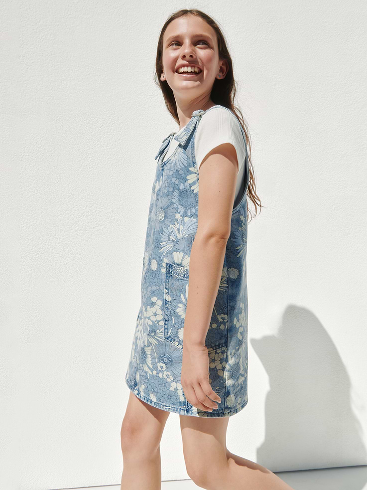 Image number 5 showing, Kids Floral Denim Skirtall