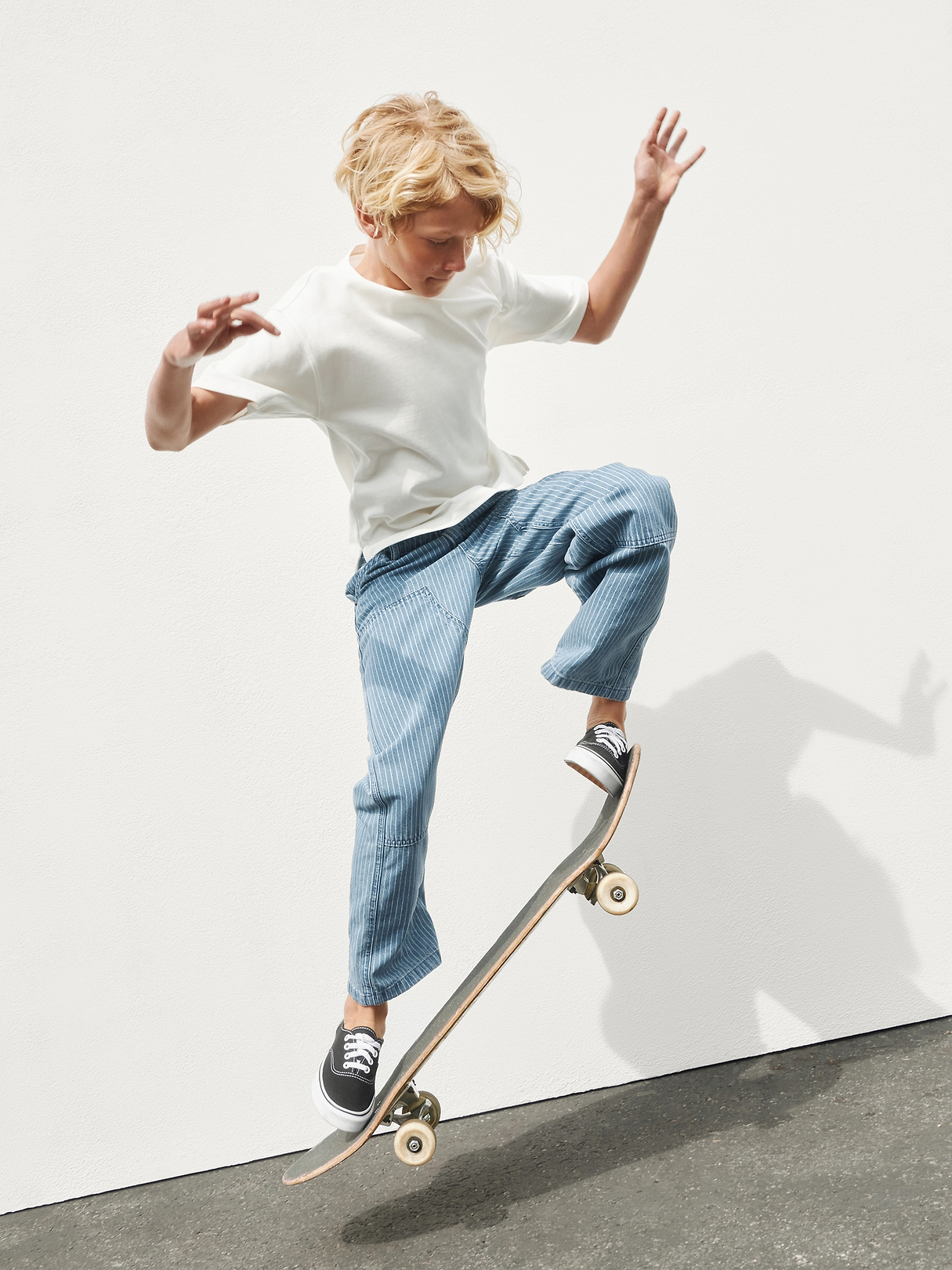 Kids Baggy Stripe Double-Knee Carpenter Jeans | Gap