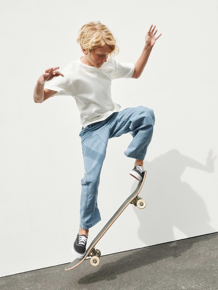Image number 5 showing, Kids Baggy Stripe Double-Knee Carpenter Jeans