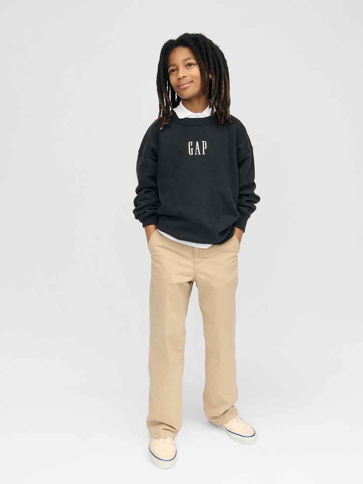 Image number 7 showing, Kids Uniform Stretch Loose Khakis