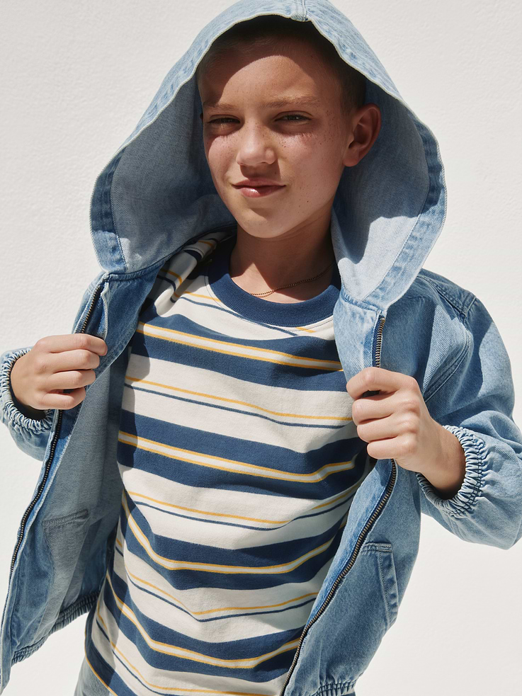 Image number 6 showing, Kids Denim Relaxed Hooded Jacket