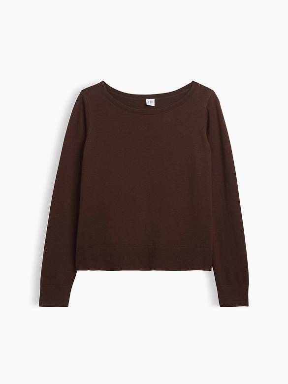 Relaxed Jersey Boatneck Sweater