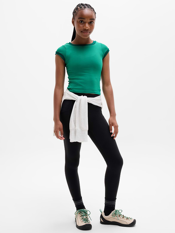 Athleta Girl Rise Above Rib Finish Line Tee