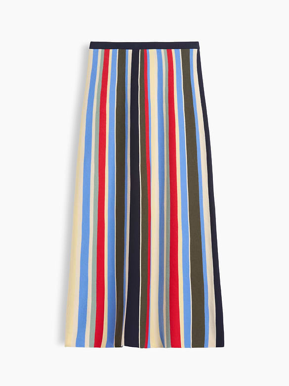 100% Cotton Stripe Easy Maxi Sweater Skirt