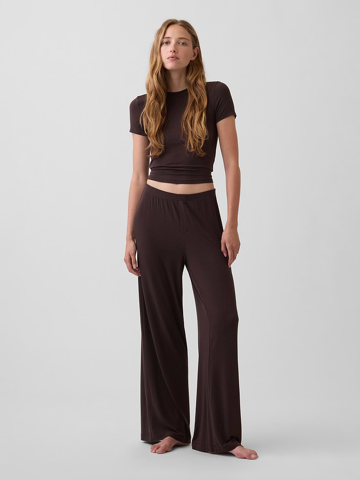 Image number 1 showing, SoftMade Modal Rib PJ Pants