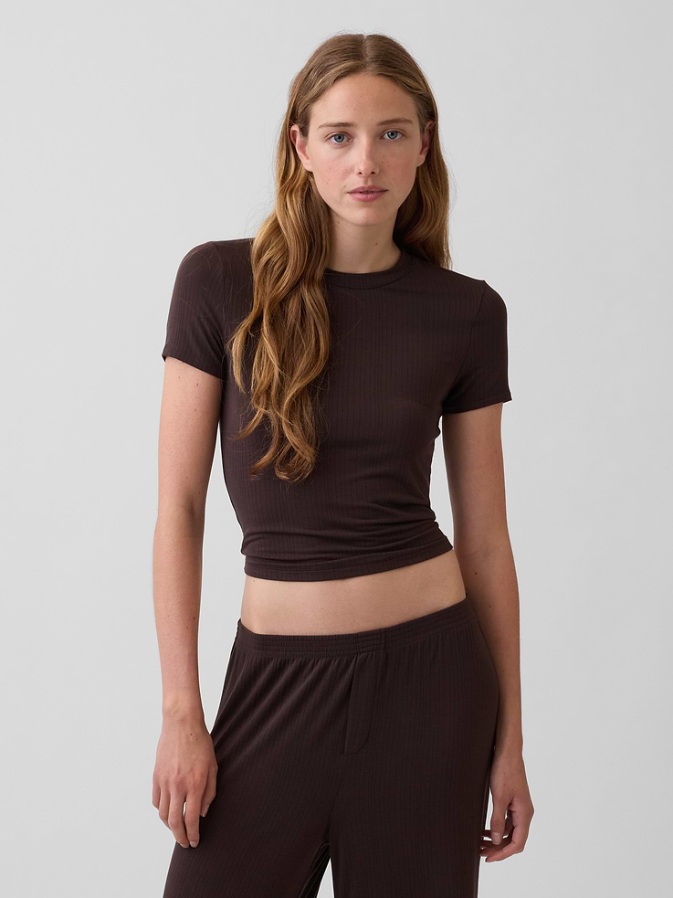 Image number 1 showing, SoftMade Modal Rib PJ T-Shirt