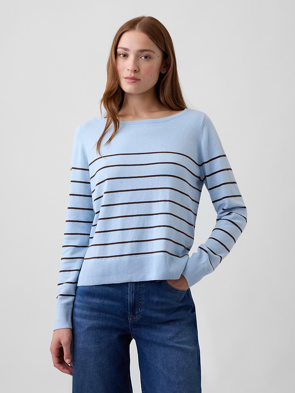 Relaxed Jersey Boatneck Sweater