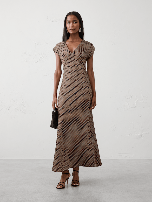 Flutter-Sleeve Maxi Dress