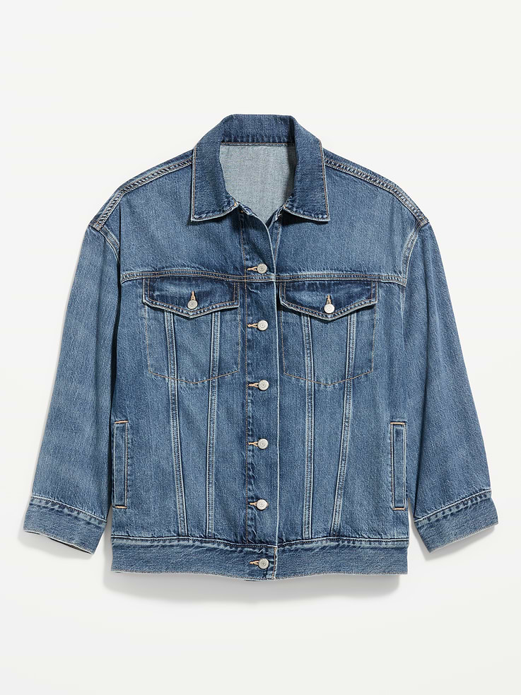 Image number 7 showing, Oversized Jean Trucker Jacket