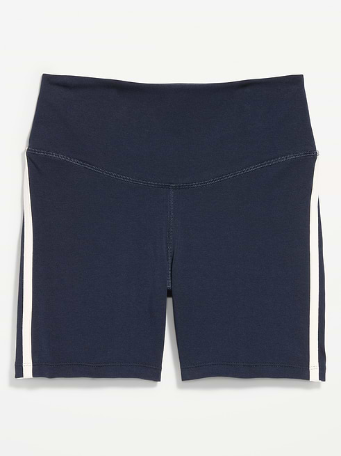 High High-Waisted PowerChill Side-Stripe Biker Shorts -- 5-inch inseam on clearance at Old Navy — 40% off