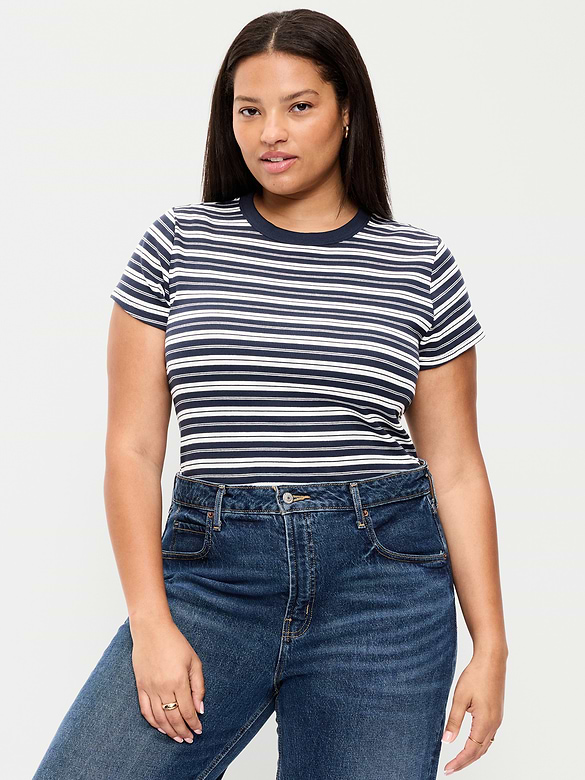 Snug Crew-Neck Ribbed T-Shirt