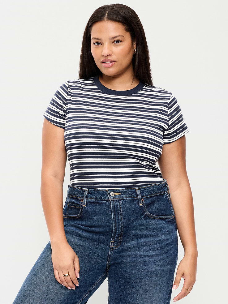 Image number 6 showing, Snug Crew-Neck Ribbed T-Shirt
