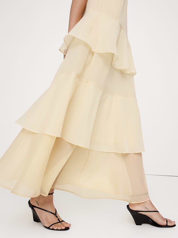 Organza Tiered Maxi Dress