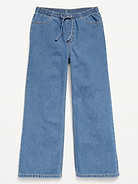 L'image numéro 4 présente Jean en denim coupe très généreuse à jambe large à taille extensible pour fille