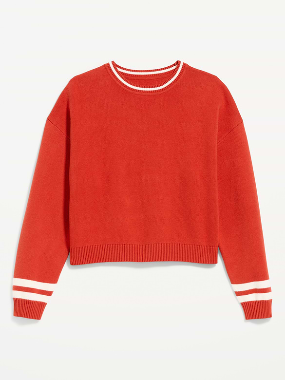 SoSoft Cotton Crew-Neck Cropped Sweater