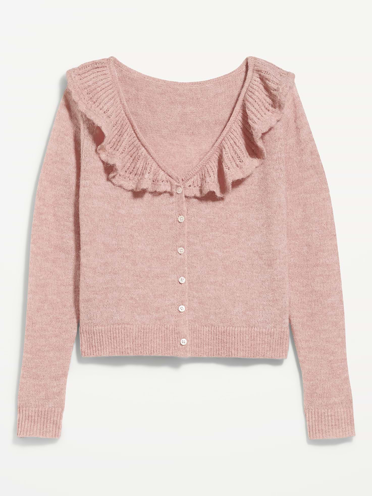 Image number 4 showing, Ruffle-Collar Pointelle Cardigan