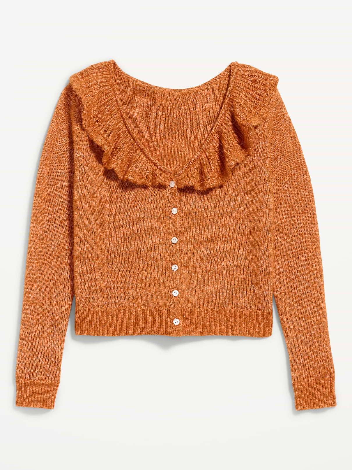Image number 1 showing, Ruffle-Collar Pointelle Cardigan