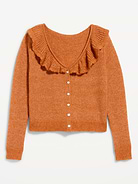 Image number 1 showing, Ruffle-Collar Pointelle Cardigan