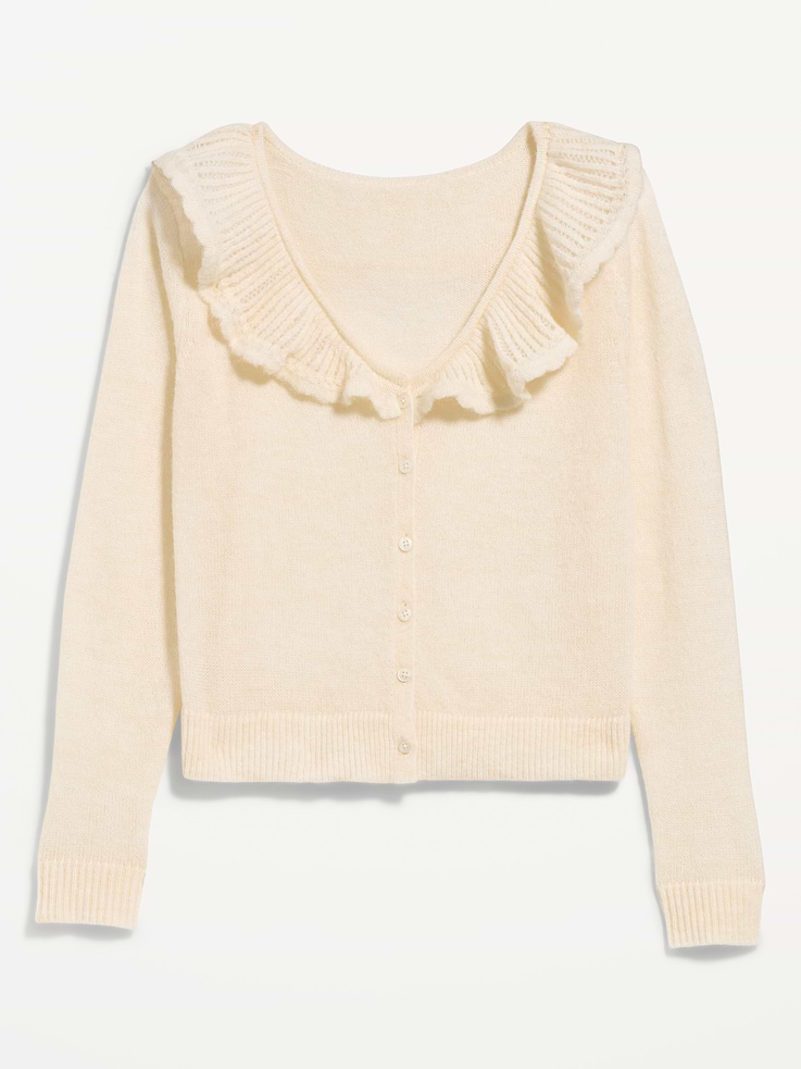 Image number 4 showing, Ruffle-Collar Pointelle Cardigan