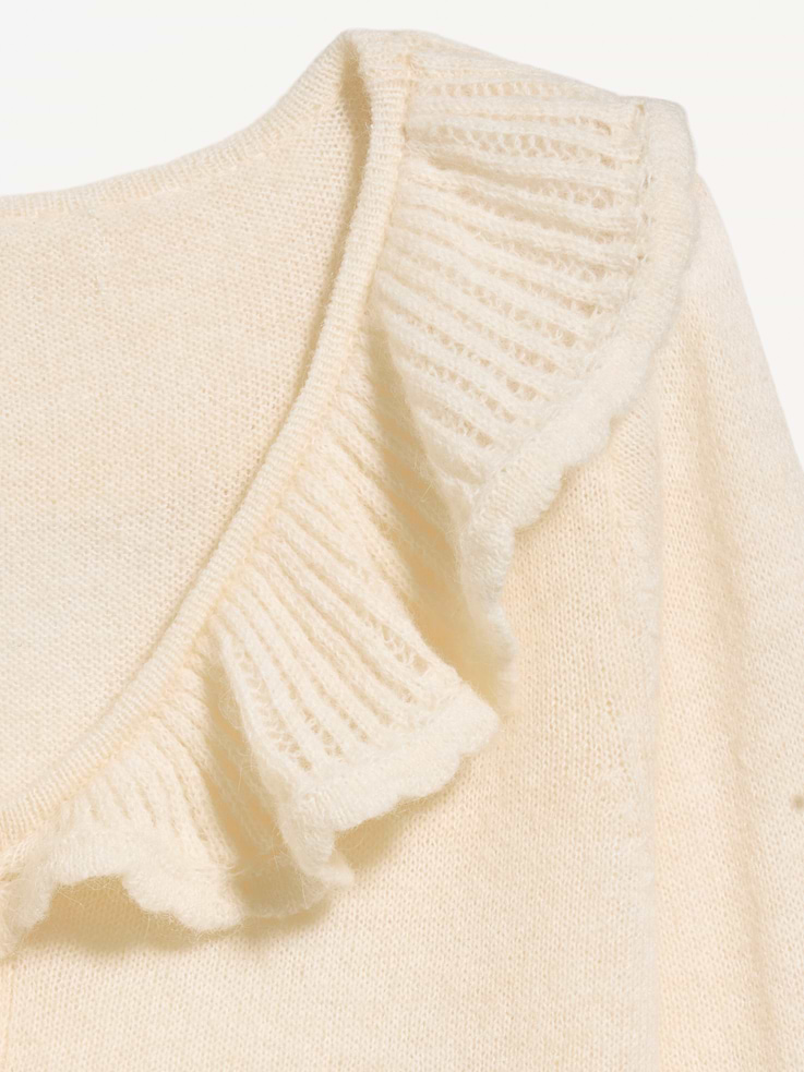 Image number 5 showing, Ruffle-Collar Pointelle Cardigan