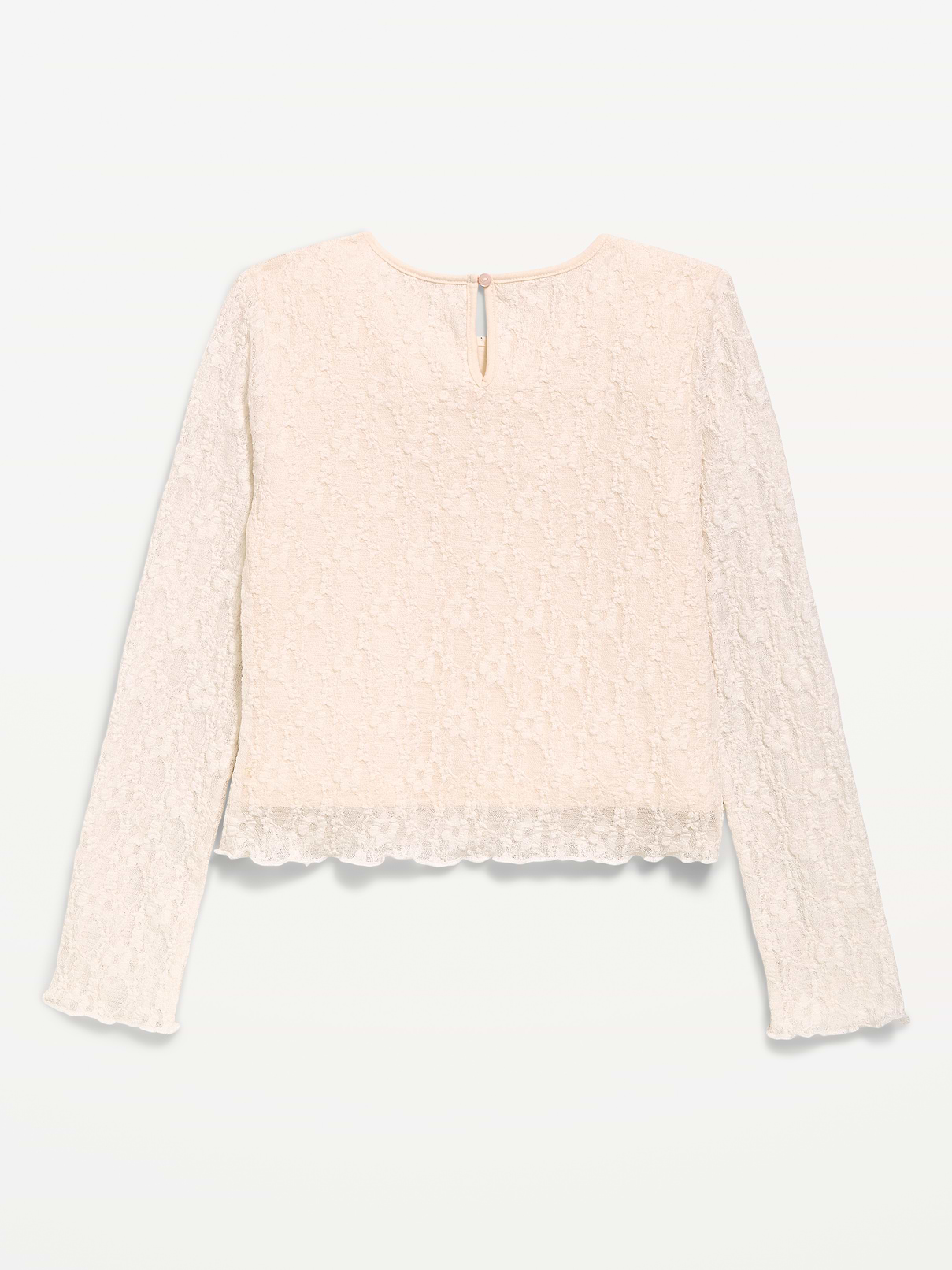Image number 2 showing, Fitted Long-Sleeve Lace Top for Girls