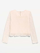 Image number 2 showing, Fitted Long-Sleeve Lace Top for Girls