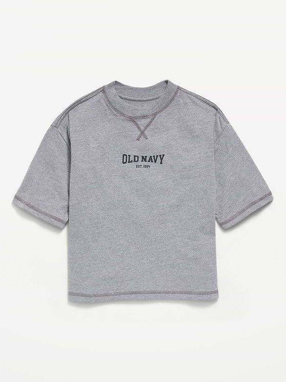T-shirt droit à manches courtes à logo et imprimé pour garçon