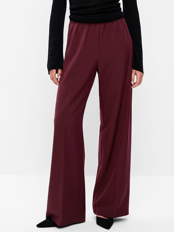High-Waisted Wide-Leg Trouser Pants