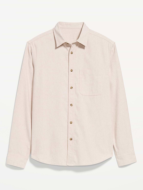 Relaxed Long-Sleeve Flannel Pocket Shirt