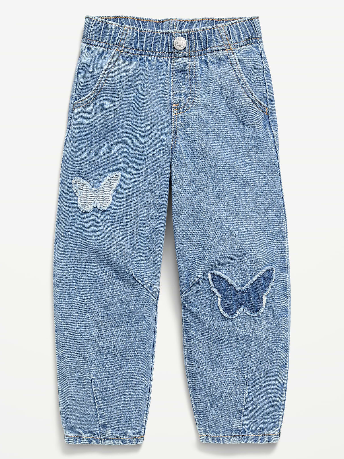 Image number 3 showing, Pull-On Barrel-Leg Jeans for Toddler Girls