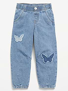 Image number 3 showing, Pull-On Barrel-Leg Jeans for Toddler Girls