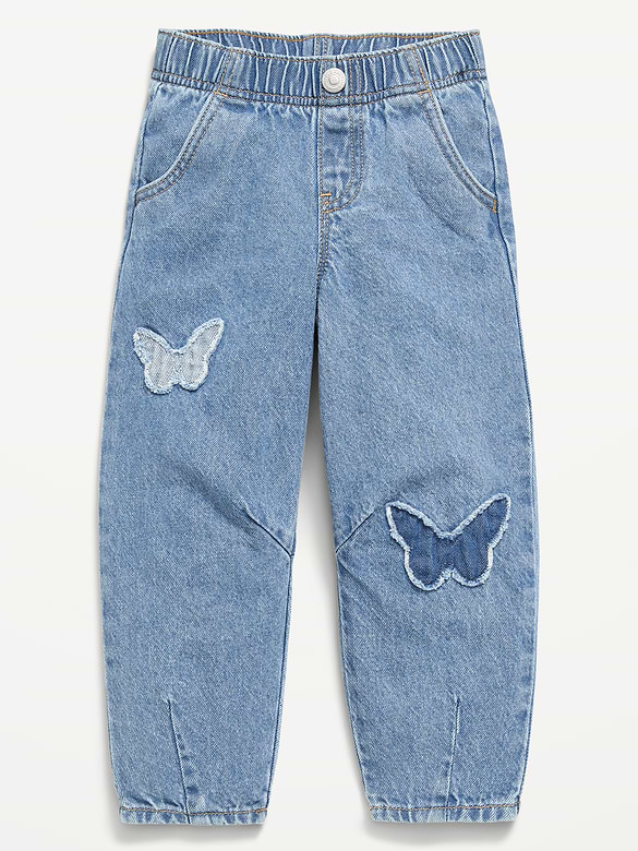 Pull-On Barrel-Leg Jeans for Toddler Girls