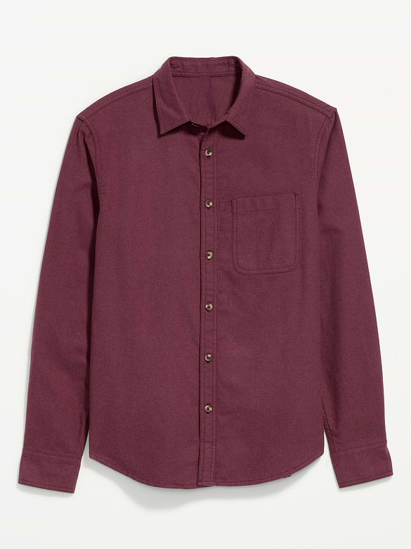 Relaxed Long-Sleeve Flannel Pocket Shirt