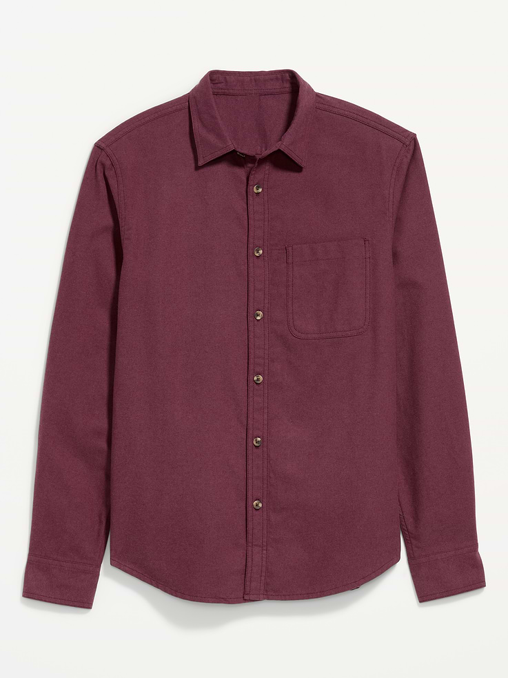 Image 4 of 4, Relaxed Long-Sleeve Flannel Pocket Shirt