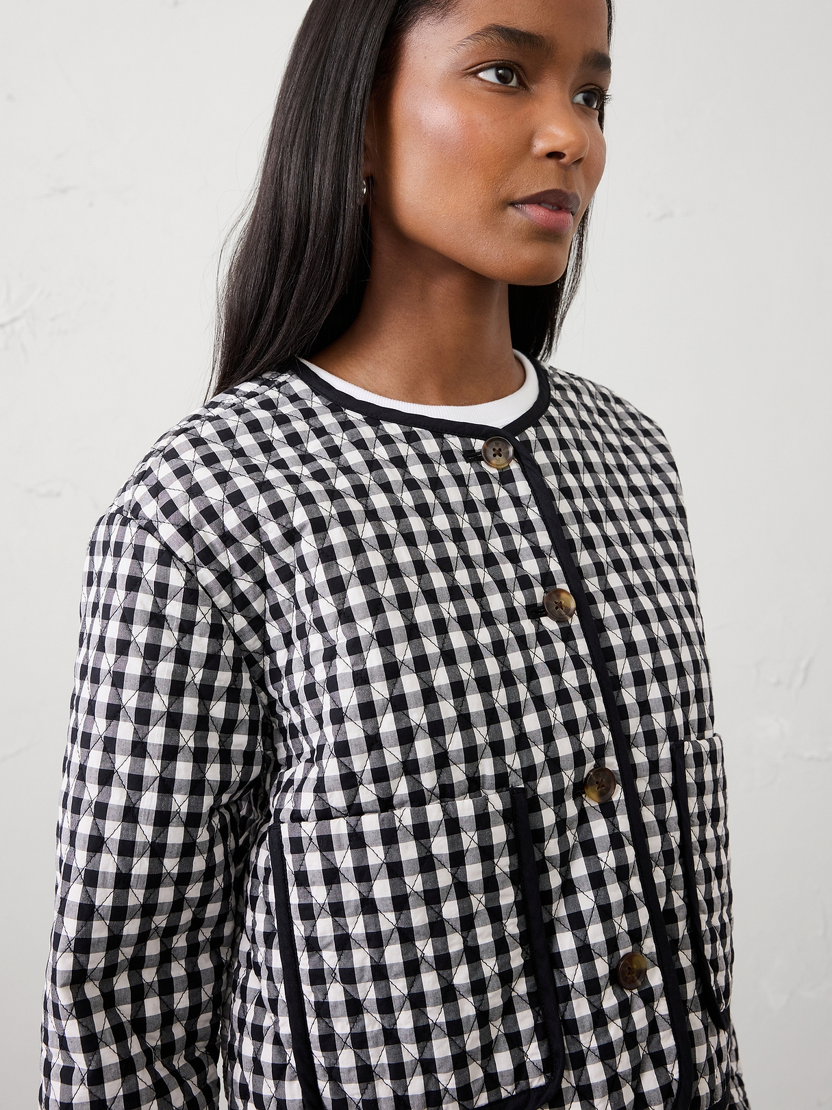 Quilted Gingham Jacket | Banana Republic Factory