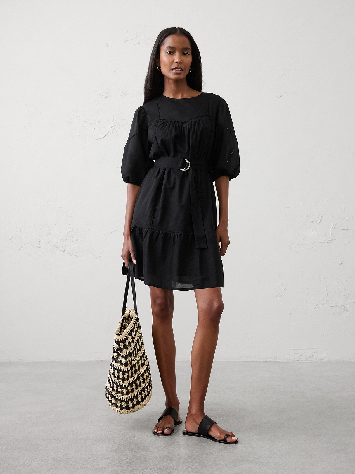 Balloon-Sleeve Mini Dress | Banana Republic Factory