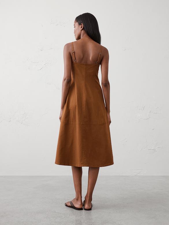 Corset Button-Down Midi Dress