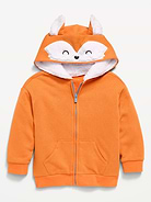 Image number 1 showing, Oversized Critter Full-Zip Hoodie for Toddler Boys