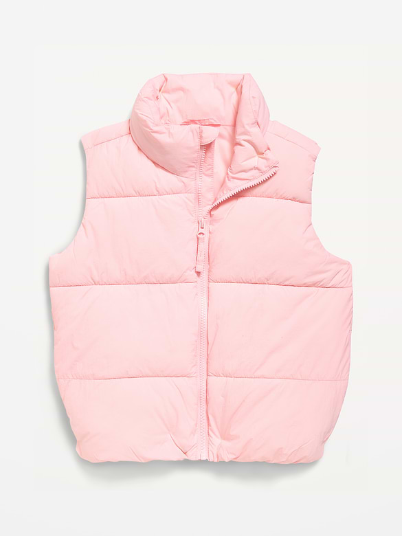 Water-Resistant Quilted Puffer Vest for Girls