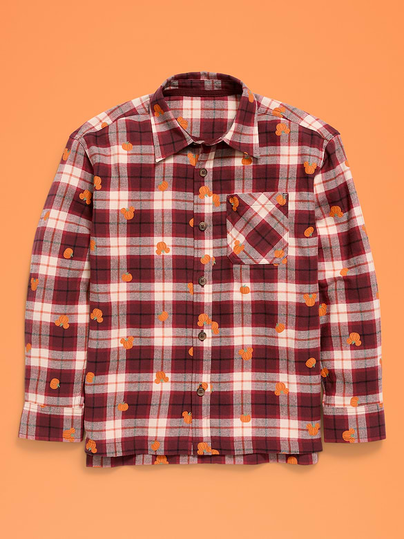 Old Navy x Disney Mickey Mouse Oversized Flannel Gender-Neutral Shirt for Kids