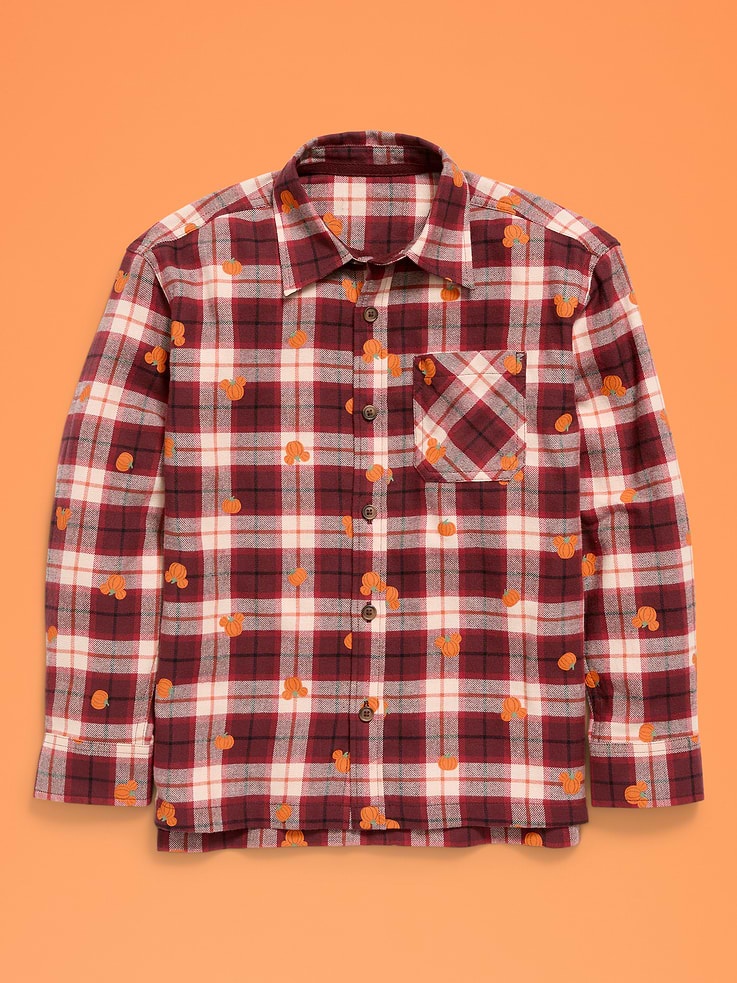Image 4 of 7, Old Navy x Disney Mickey Mouse Oversized Flannel Gender-Neutral Shirt for Kids