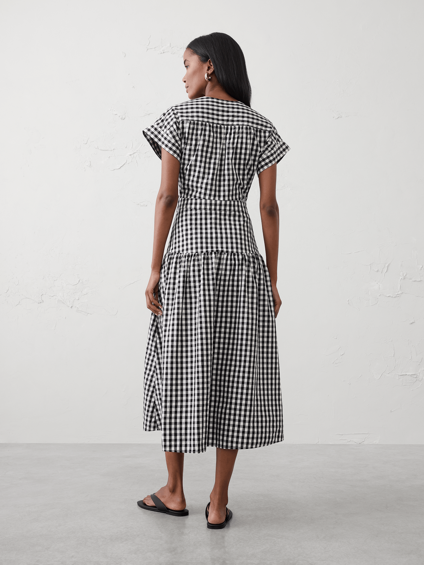 Image number 2 showing, Poplin Surplice Midi Dress
