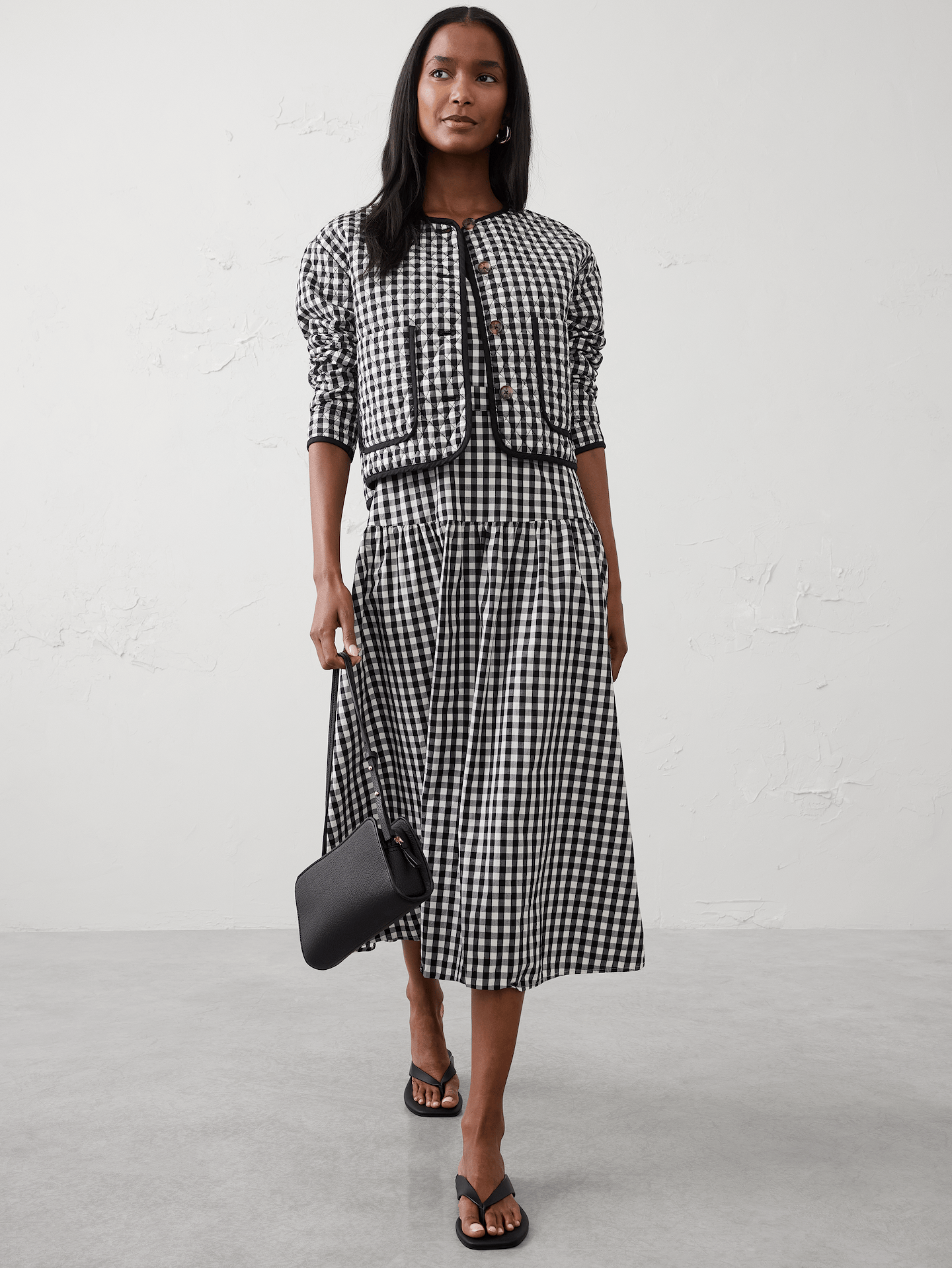 Image number 3 showing, Poplin Surplice Midi Dress