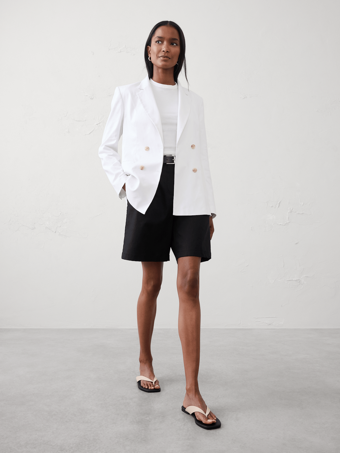 Image number 3 showing, Linen-Blend Double Breasted Blazer
