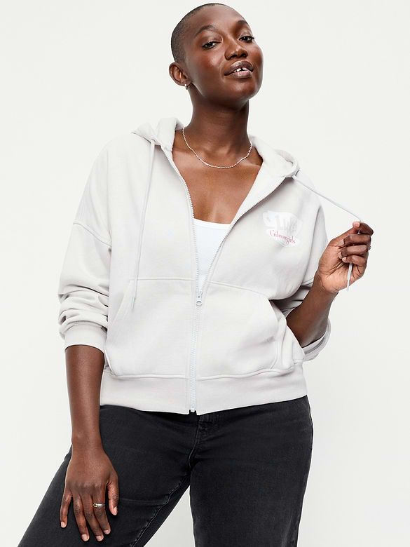 Oversized Full-Zip Graphic Hoodie Sweatshirt