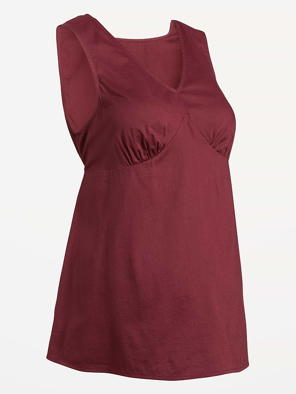 Maternity Sleeveless V-Neck Tie-Back Top