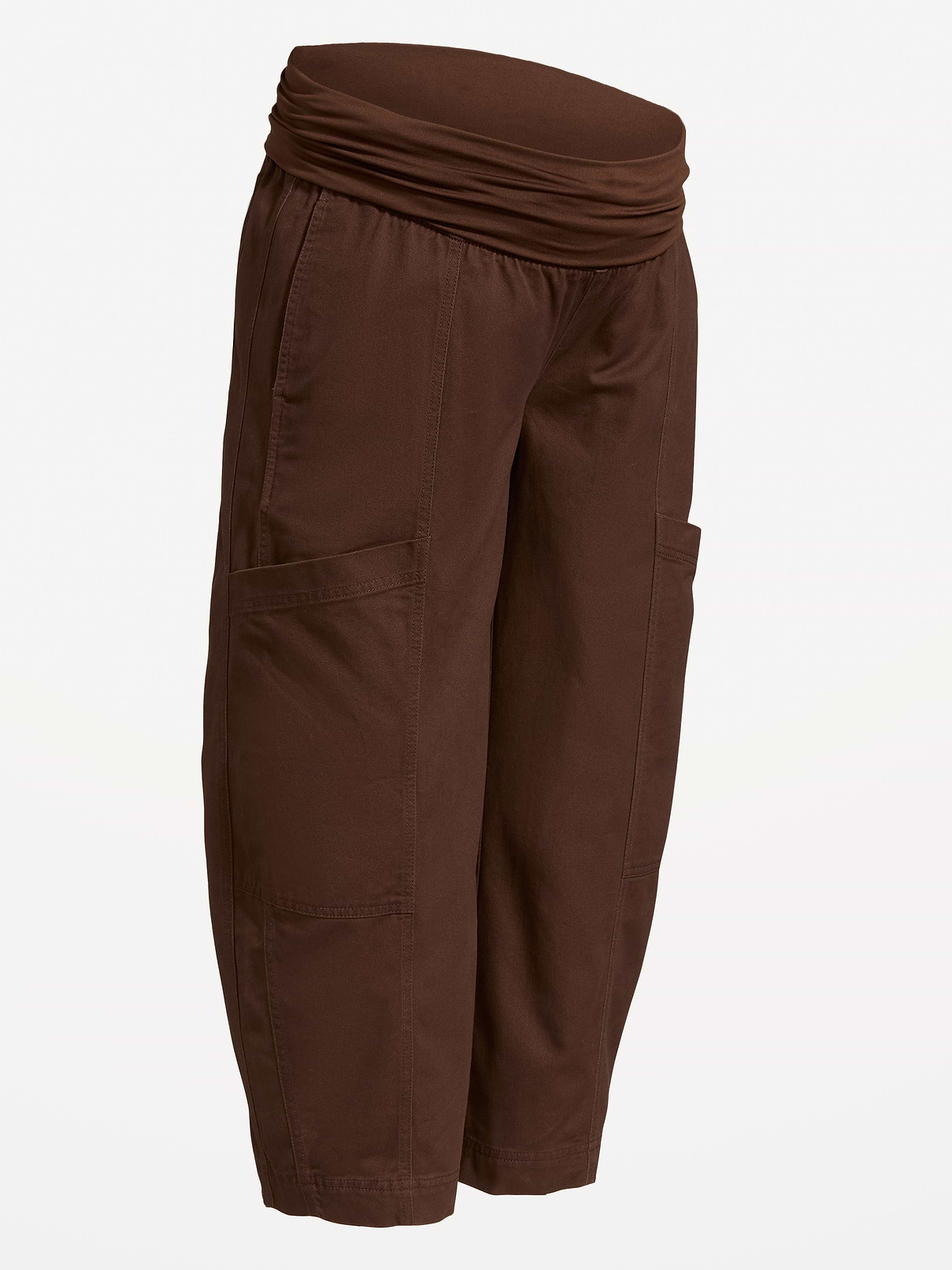 Image number 2 showing, Maternity Rollover-Waist Barrel-Leg Ankle Pants
