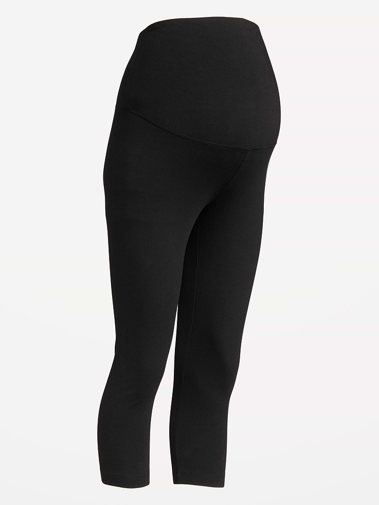 Image 2 of 2, Maternity Full-Panel Cropped Leggings